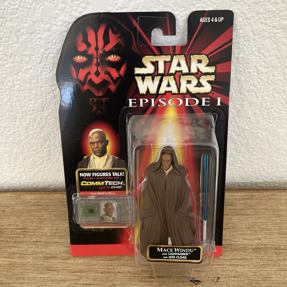 Hasbro Star Wars Mace Windu With Lightsaber And Jedi Cloak Action Figure
